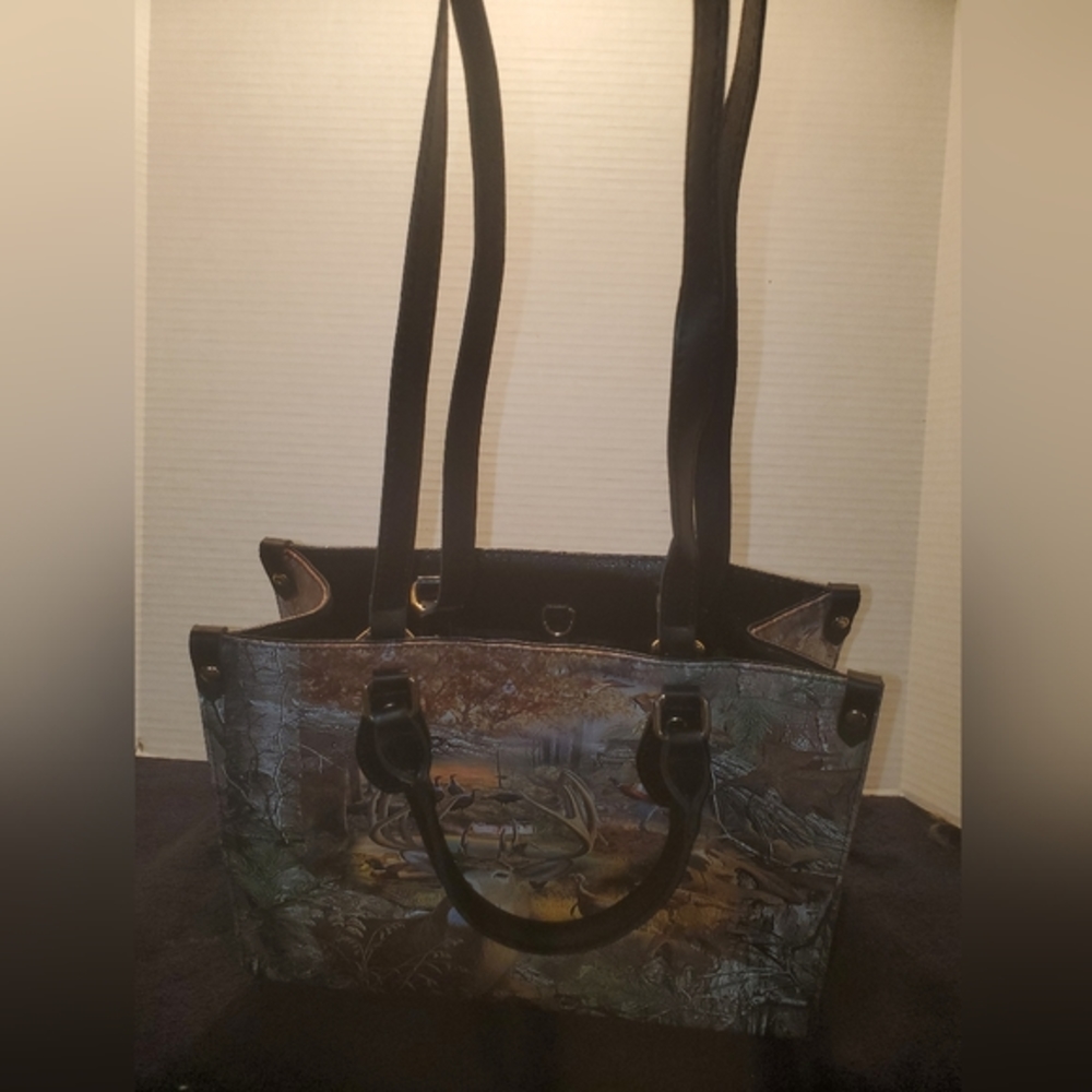Leather bag Deer and Fowl Wildlife